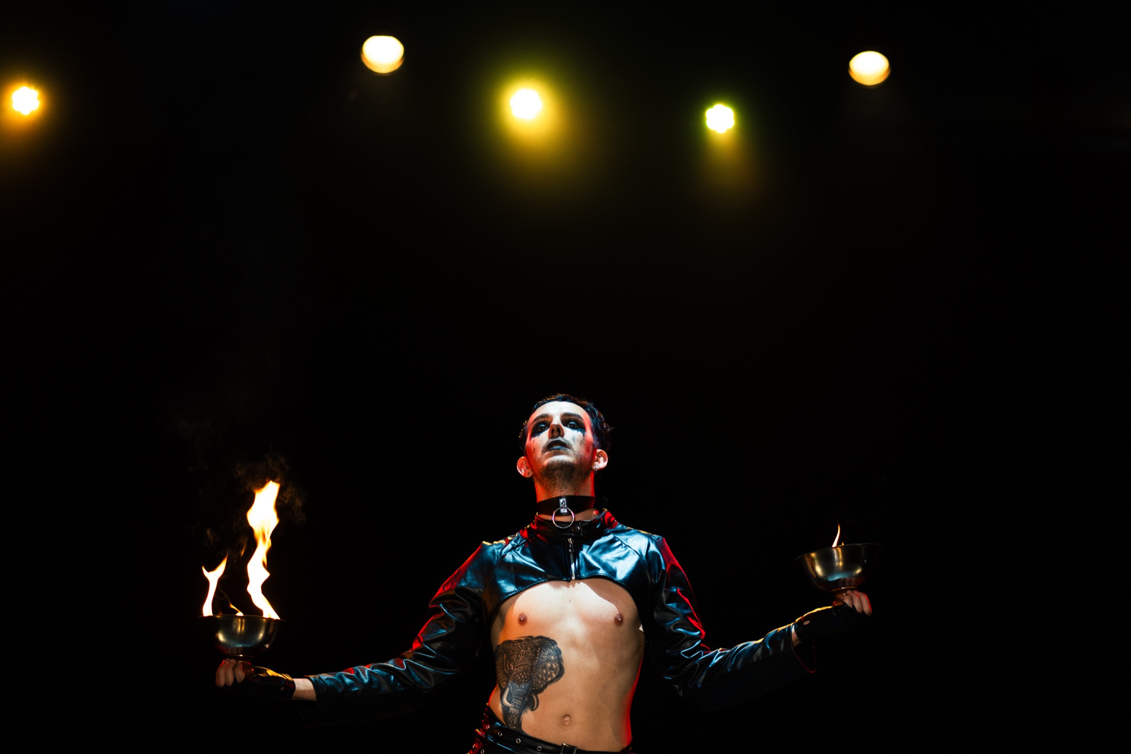 Fire performance on stage